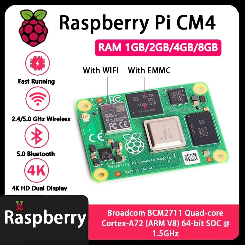 Raspberry Pi CM4, 1 ГБ/2 ГБ/4  – обзор и цена Compute Module 4 32Gb Wifi