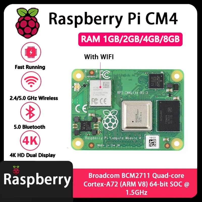 Raspberry Pi CM4, 1 ГБ/2 ГБ/4  – обзор и цена Compute Module 4 32Gb Wifi